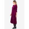Woman Within Plus Size Pintuck Velour Dress(Black)