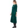 Woman Within Plus Size Pintuck Velour Dress(Emerald Green)
