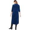 Woman Within Plus Size Pintuck Velour Dress(Evening Blue)