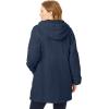 Woman Within Plus Size Short Hooded Berber Fleece Jacket(Navy)