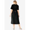 Woman Within Plus Size Short-Sleeve Button-Front Pocket Dress (Petite Available) – 6X, Black Polka Dot