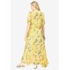 Woman Within Plus Size Short-Sleeve Crinkle Dress(Primrose Yellow Leaf)