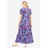 Woman Within Plus Size Short-Sleeve Crinkle Dress(Radiant Purple Floral)