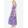 Woman Within Plus Size Short-Sleeve Crinkle Dress(Radiant Purple Floral)