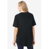 Woman Within Plus Size Short-Sleeve Crinkle Shirt(Black)