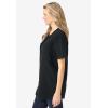 Woman Within Plus Size Short-Sleeve Crinkle Shirt(Black)