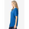 Woman Within Plus Size Short-Sleeve Crinkle Shirt(Bright Cobalt)