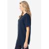 Woman Within Plus Size Short-Sleeve Crinkle Shirt(Navy)