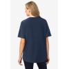 Woman Within Plus Size Short-Sleeve Crinkle Shirt(Navy)