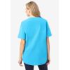 Woman Within Plus Size Short-Sleeve Crinkle Shirt(Paradise Blue)
