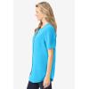 Woman Within Plus Size Short-Sleeve Crinkle Shirt(Paradise Blue)
