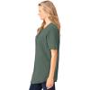 Woman Within Plus Size Short-Sleeve Crinkle Shirt(Pine)