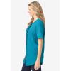 Woman Within Plus Size Short-Sleeve Crinkle Shirt(Pine)