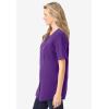 Woman Within Plus Size Short-Sleeve Crinkle Shirt(Purple Orchid)
