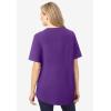 Woman Within Plus Size Short-Sleeve Crinkle Shirt(Purple Orchid)