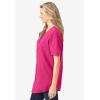 Woman Within Plus Size Short-Sleeve Crinkle Shirt(Raspberry Sorbet)