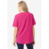 Woman Within Plus Size Short-Sleeve Crinkle Shirt(Raspberry Sorbet)