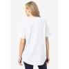 Woman Within Plus Size Short-Sleeve Crinkle Shirt(White)