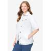 Woman Within Plus Size Short-Sleeve Denim Jacket(White)
