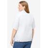 Woman Within Plus Size Short-Sleeve Denim Jacket(White)
