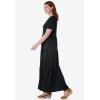 Woman Within Plus Size Short-Sleeve Tiered Dress(Classic Black)