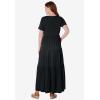 Woman Within Plus Size Short-Sleeve Tiered Dress(Classic Black)
