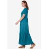 Woman Within Plus Size Short-Sleeve Tiered Dress(Deep Teal)
