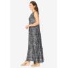 Woman Within Plus Size Sleeveless Crinkle Dress(Black Ikat)