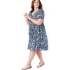 Woman Within Plus Size Sleeveless Crinkle Dress(Evening Blue Wild Floral)