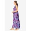 Woman Within Plus Size Sleeveless Crinkle Dress(Radiant Purple Floral)