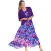 Woman Within Plus Size Sleeveless Crinkle Dress(Radiant Purple Floral)