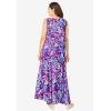 Woman Within Plus Size Sleeveless Crinkle Dress(Radiant Purple Floral)