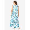 Woman Within Plus Size Sleeveless Crinkle Dress(White Blue Floral)