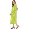 Woman Within Plus Size Stamped Empire Waist Dress(Lime Starfish)