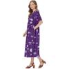 Woman Within Plus Size Stamped Empire Waist Dress(Radiant Purple Starfish)