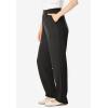 Woman Within Plus Size Straight-Leg Stretch Ponte-Knit Pull-On Pants(Black)