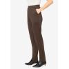 Woman Within Plus Size Straight-Leg Stretch Ponte-Knit Pull-On Pants(Chocolate)