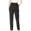 Woman Within Plus Size Straight-Leg Stretch Ponte-Knit Pull-On Pants(Heather Charcoal)