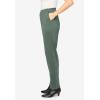 Woman Within Plus Size Straight-Leg Stretch Ponte-Knit Pull-On Pants(Pine)