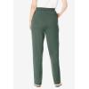 Woman Within Plus Size Straight-Leg Stretch Ponte-Knit Pull-On Pants(Pine)