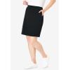 Woman Within Plus Size Stretch Cotton Skort(Black)