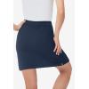 Woman Within Plus Size Stretch Cotton Skort(Navy)