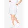 Woman Within Plus Size Stretch Cotton Skort(White)
