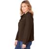 Woman Within Plus Size Stretch Denim Jacket Cropped Jean Jacket(Chocolate)