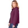 Woman Within Plus Size Stretch Denim Jacket Cropped Jean Jacket(Deep Claret)