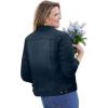 Woman Within Plus Size Stretch Denim Jacket Cropped Jean Jacket(Indigo)
