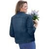 Woman Within Plus Size Stretch Denim Jacket Cropped Jean Jacket(Medium Stonewash)