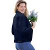 Woman Within Plus Size Stretch Denim Jacket Cropped Jean Jacket(Midnight Sanded)