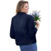 Woman Within Plus Size Stretch Denim Jacket Cropped Jean Jacket(Midnight Sanded)