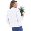 Woman Within Plus Size Stretch Denim Jacket Cropped Jean Jacket(White)